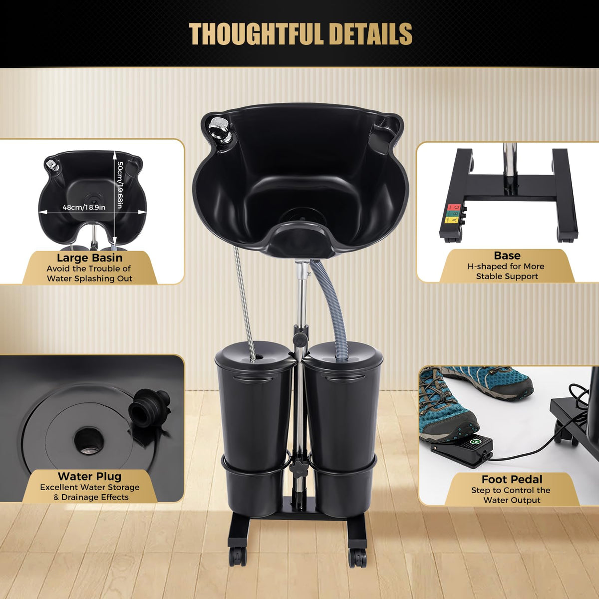 Portable Shampoo Bowl with Electric Pump Z93081