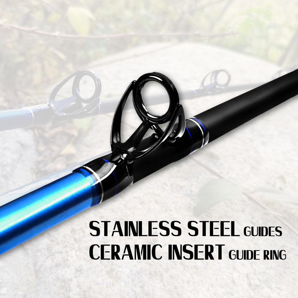 1-Piece 2-Piece Saltwater Trolling Rod Conventional Boat Fishing Pole S463245