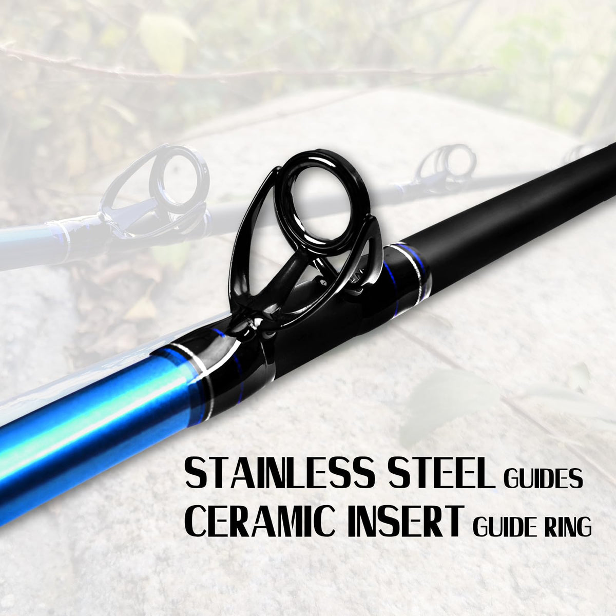 1-Piece 2-Piece Saltwater Trolling Rod Conventional Boat Fishing Pole S463245