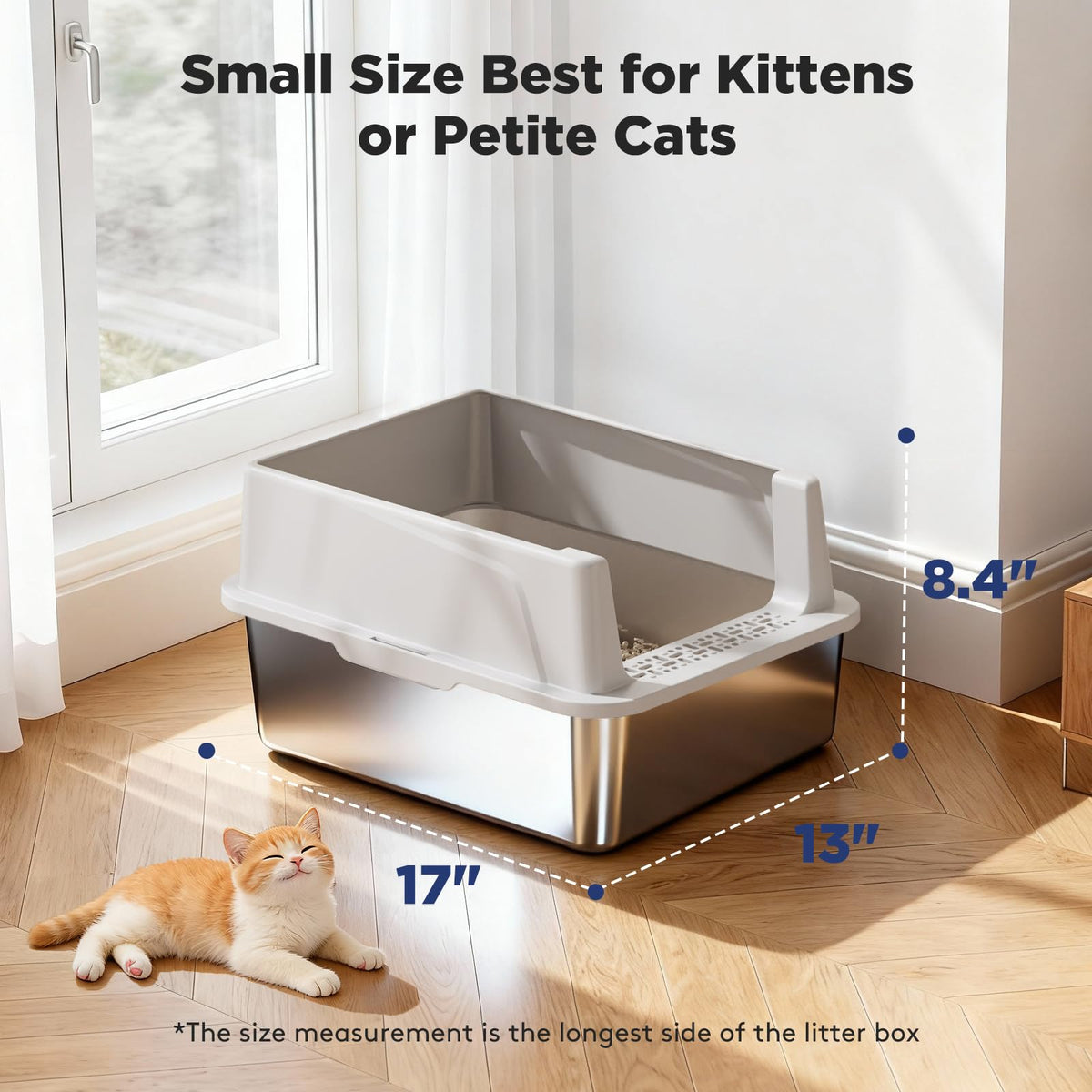 2 Pack Stainless Steel Cat Litter Box with Lid M831766