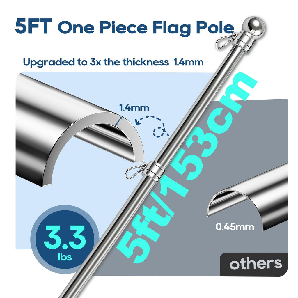 5FT One-Piece Flagpole 2-Pack U7929