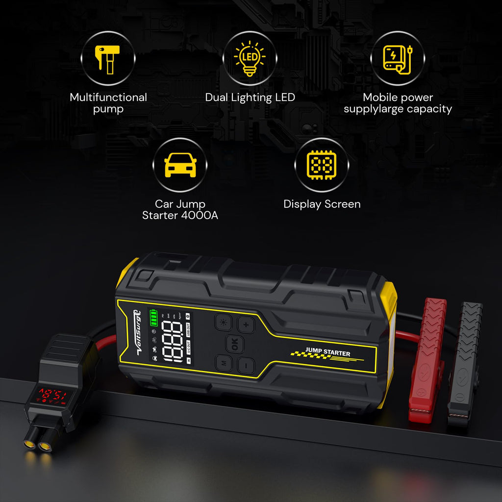 6000A Peak 12V Jump Starter with Air Compressor D968