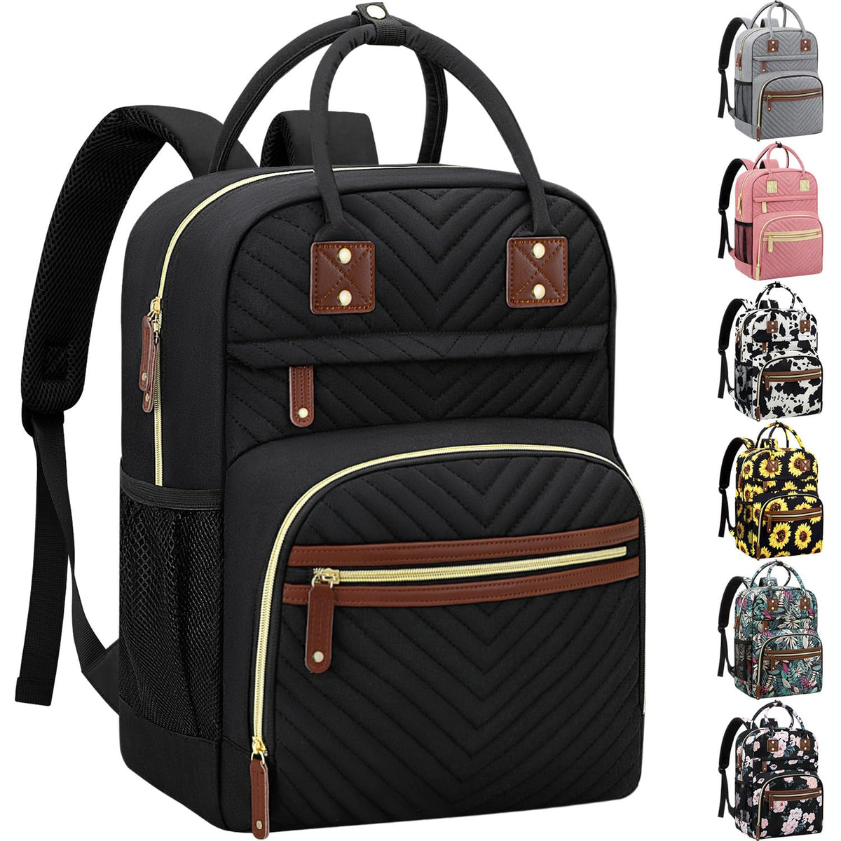 Diaper Bag Backpack with Insulated Pockets Black E532310