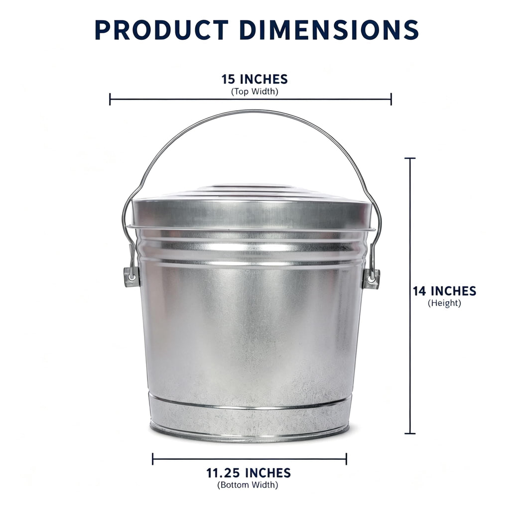 6 Gallon Galvanized Steel Storage Can with Locking Lid X495