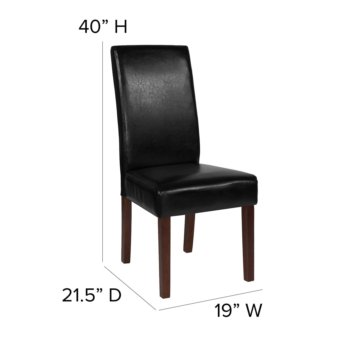Black Faux Leather Parsons Chair 4-Pack G2063
