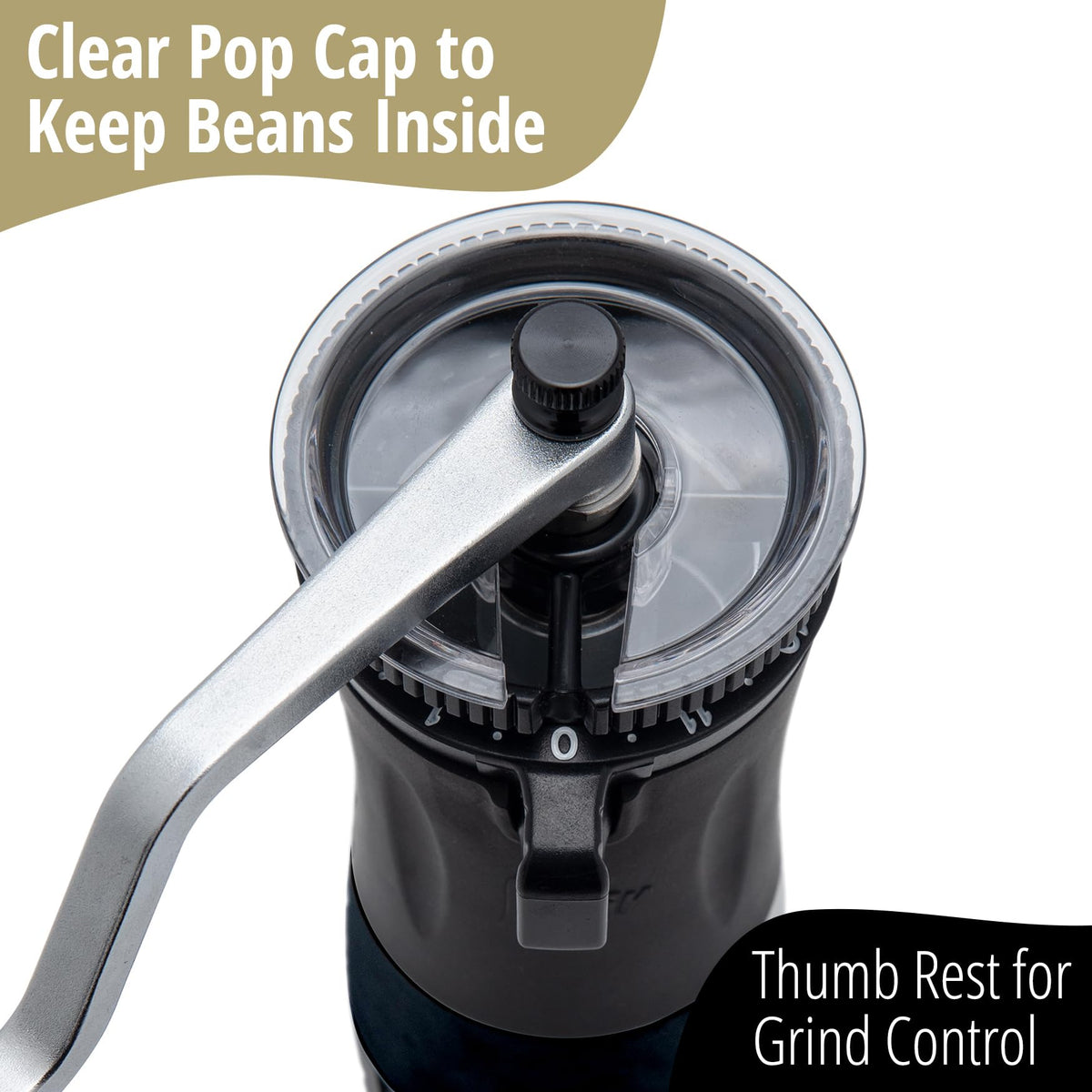 Manual Hand Burr Coffee Grinder with Hardened Steel Conical Burrs M10022