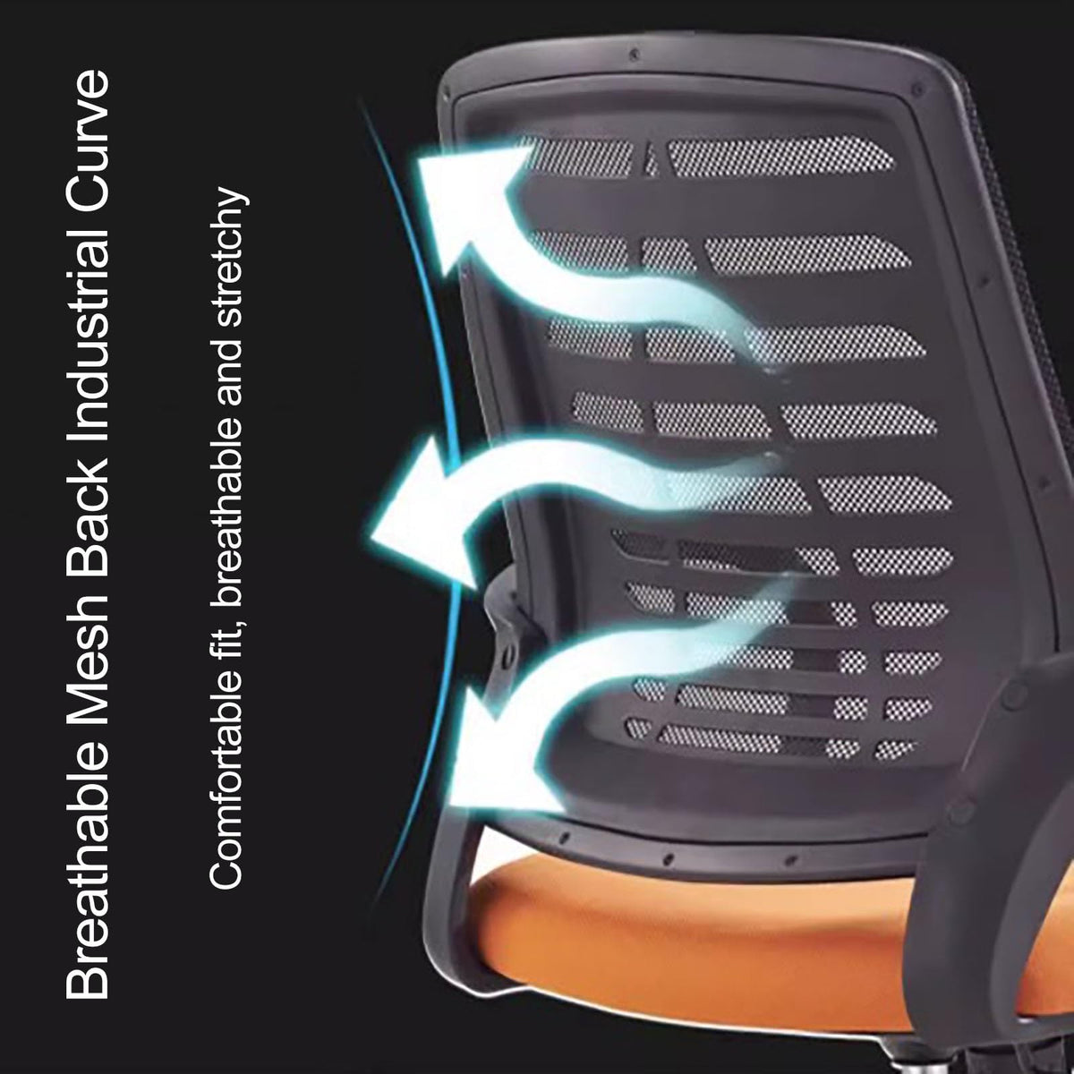 Orange Ergonomic Mesh Office Chair with Lumbar Support F234455