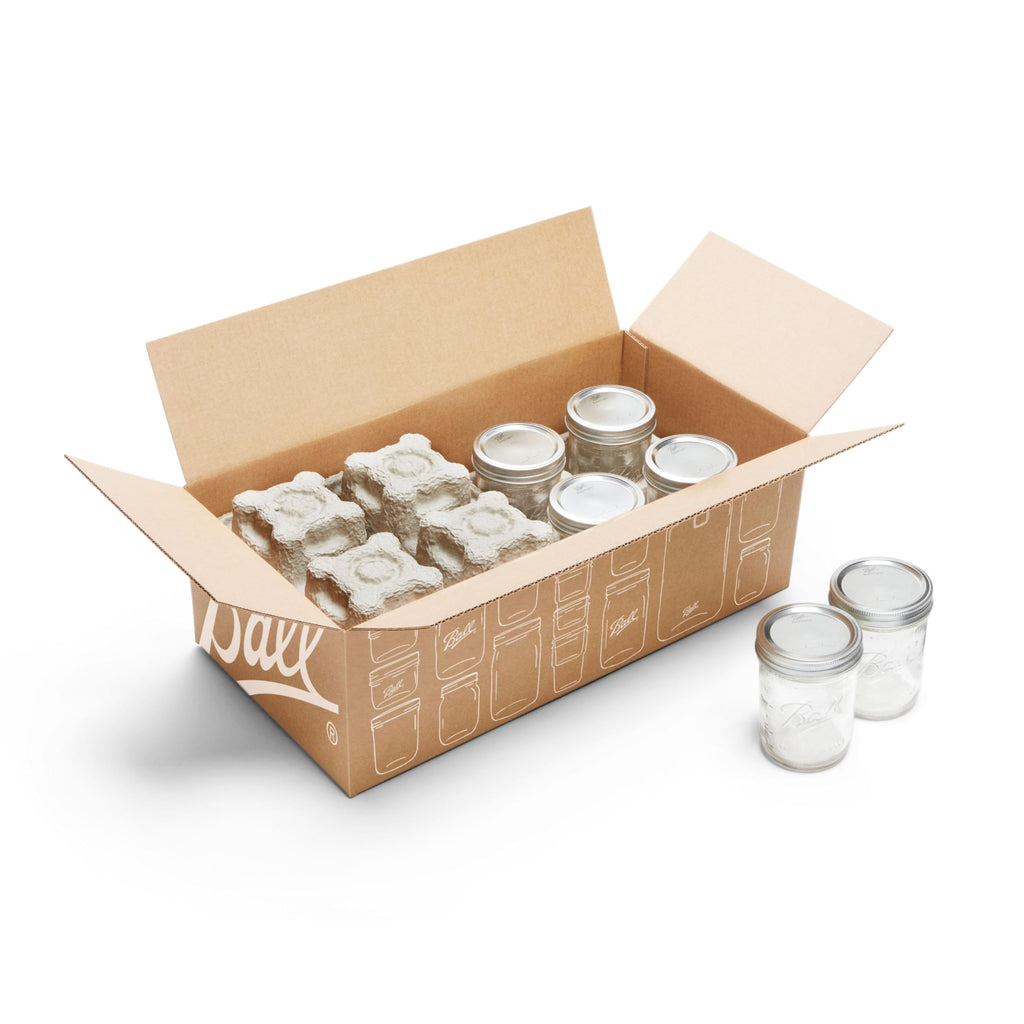8 Glass Clear Jars with Lids & Bands L691