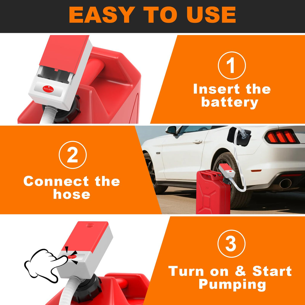 Portable Automatic Fuel Transfer Pump with Auto Stop Sensor and Hose J21281