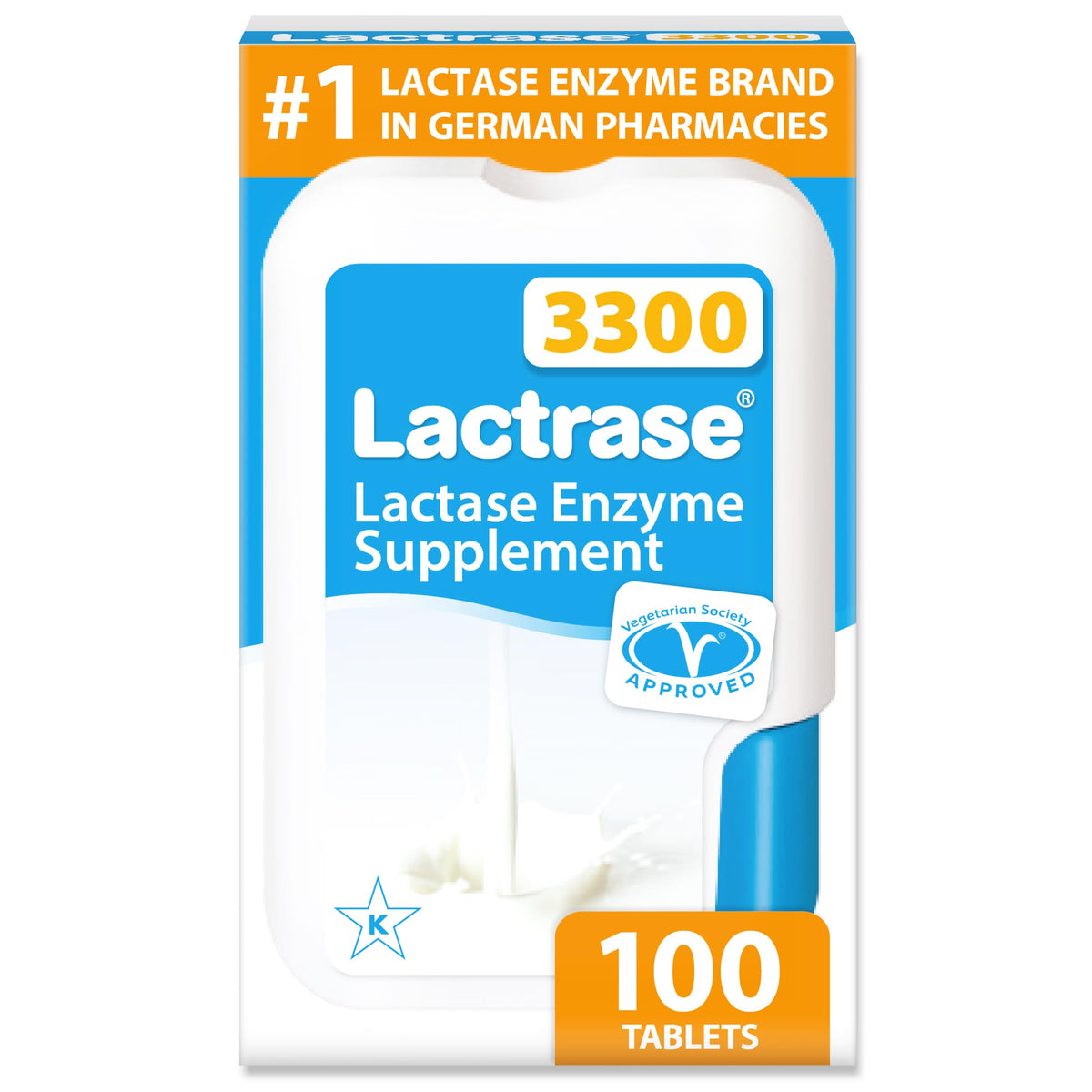 Lactrase Tablet Dispenser 3,300 FCC Lactase Units 100 Pills U585015