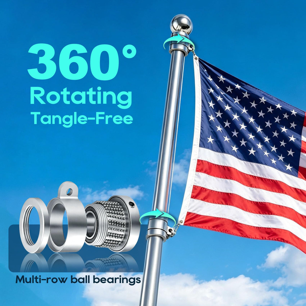 5FT One-Piece Flagpole 2-Pack U7929