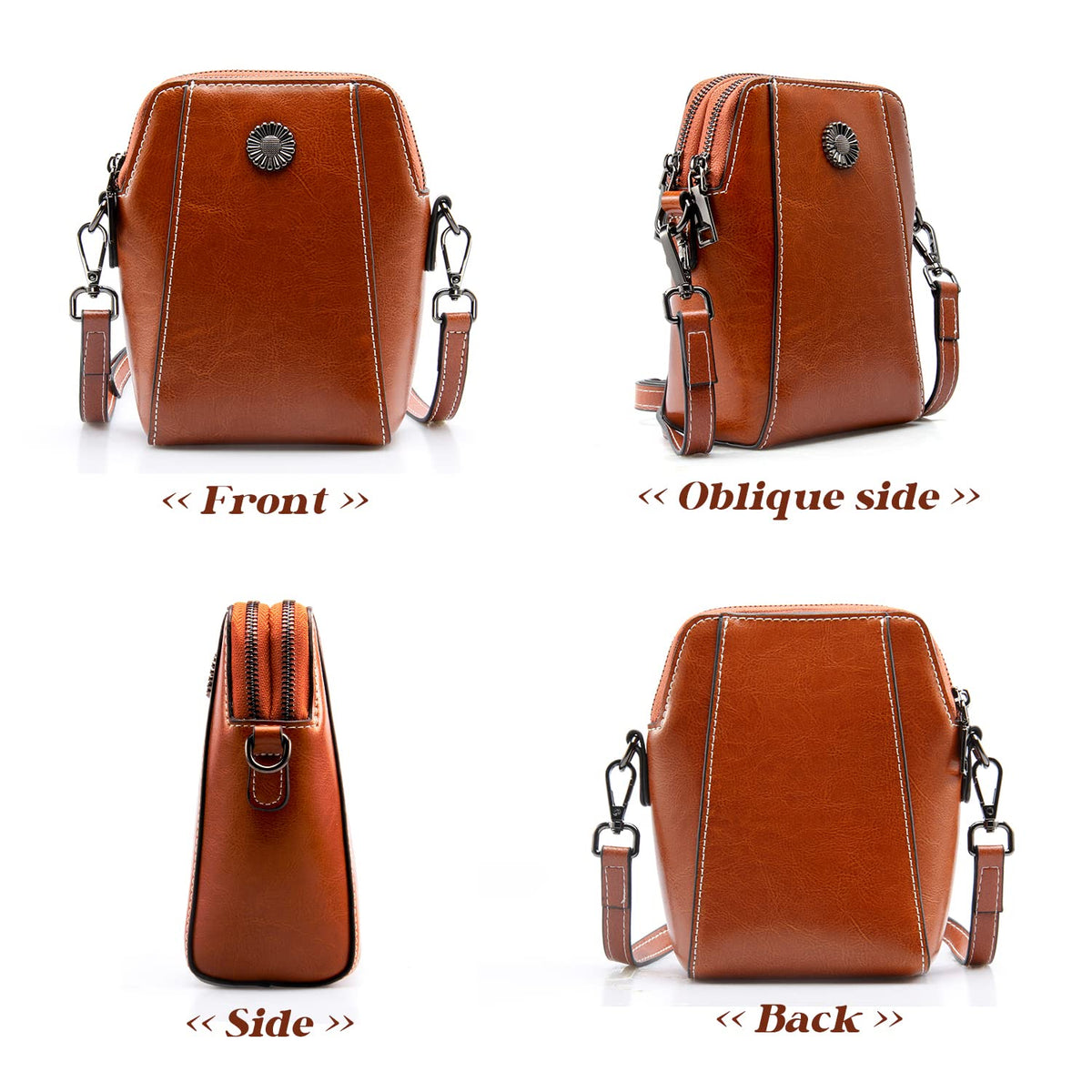 Small Genuine Leather Crossbody Bags J866
