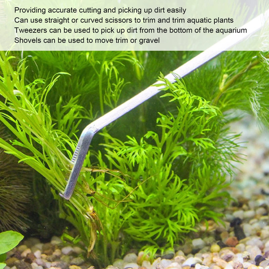 Aquarium Scissors and 5 in 1 Aquascaping Kit Stainless Steel 5 Piece Set Y763