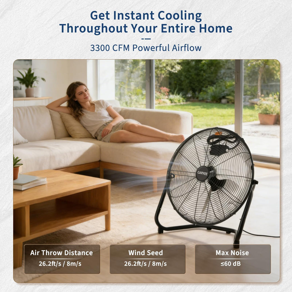 18 Inch 3 Speeds Metal Floor Fan U32731
