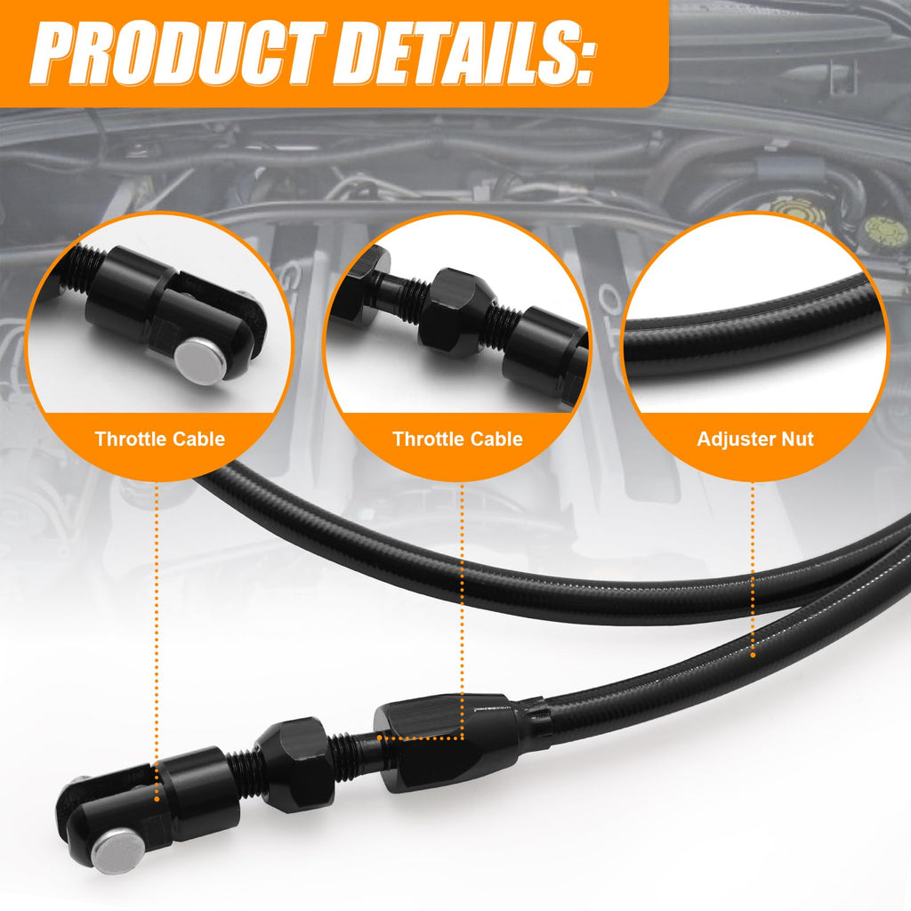 36-Inch LS Throttle Cable Stainless Steel Braided O609900