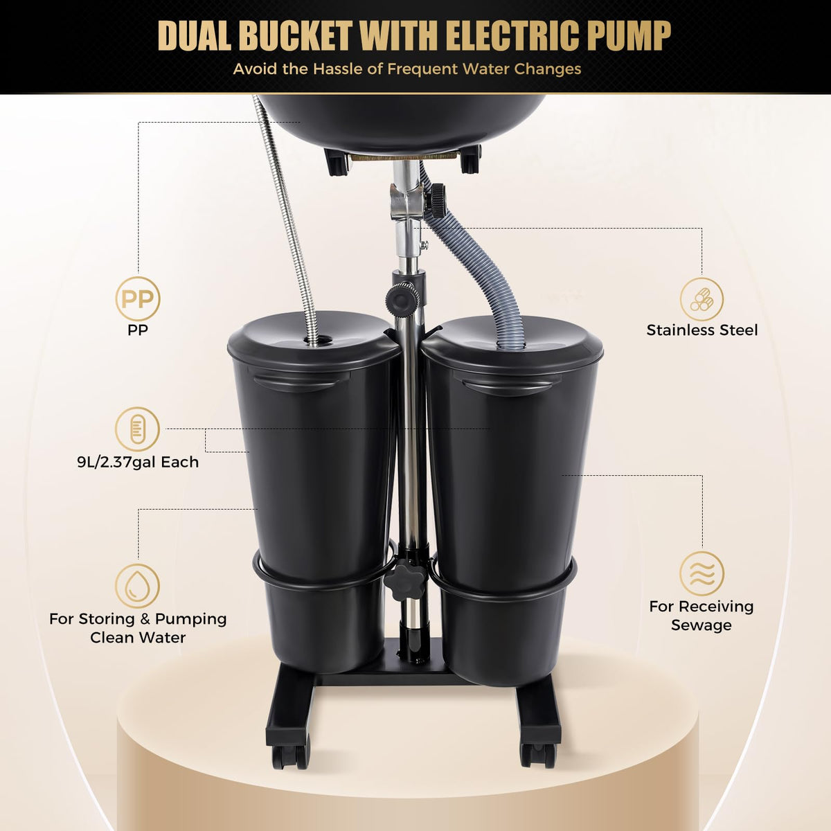 Portable Shampoo Bowl with Electric Pump Z93081