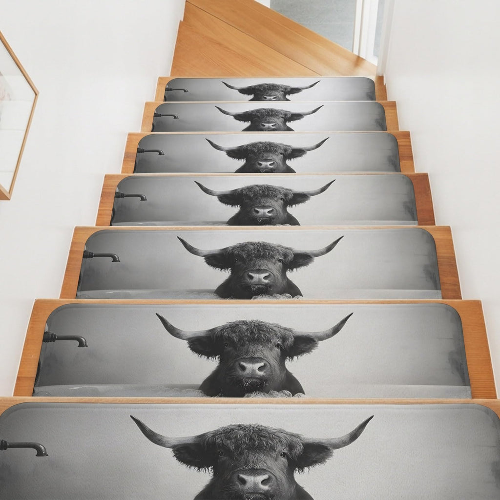 Grey Non Slip Carpet Stair Treads Set of 15 F541483