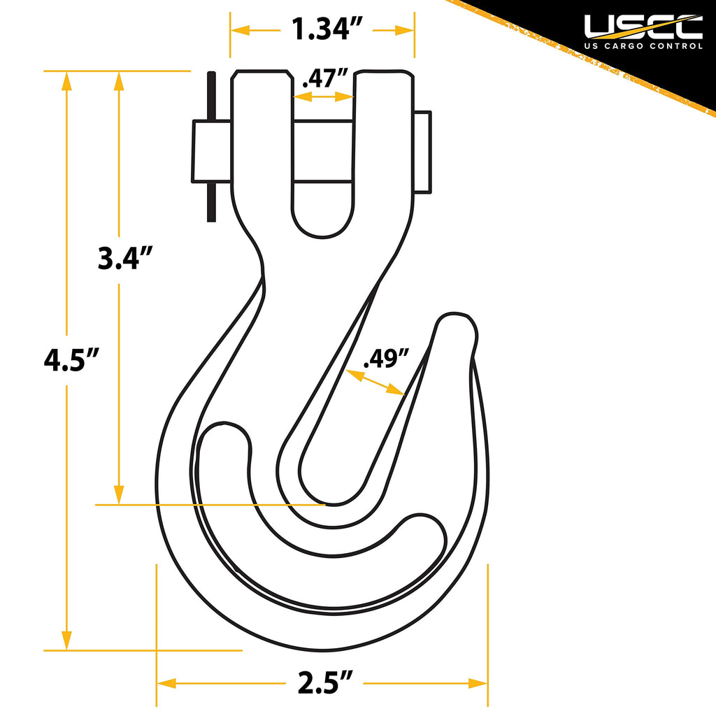 3/8 Inch Clevis Grab Hook 4-Pack Grade 70 P94552