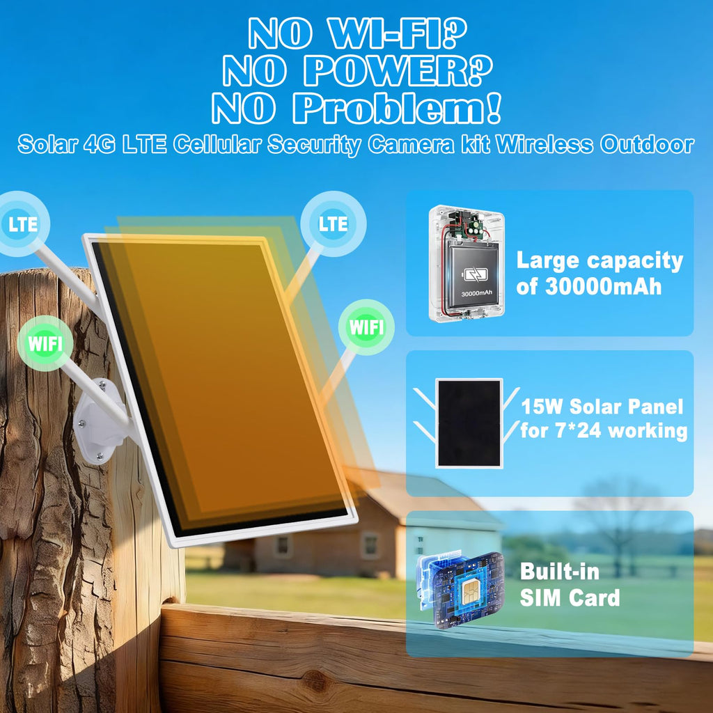 4G Solar Security Camera System with Base Station T779029
