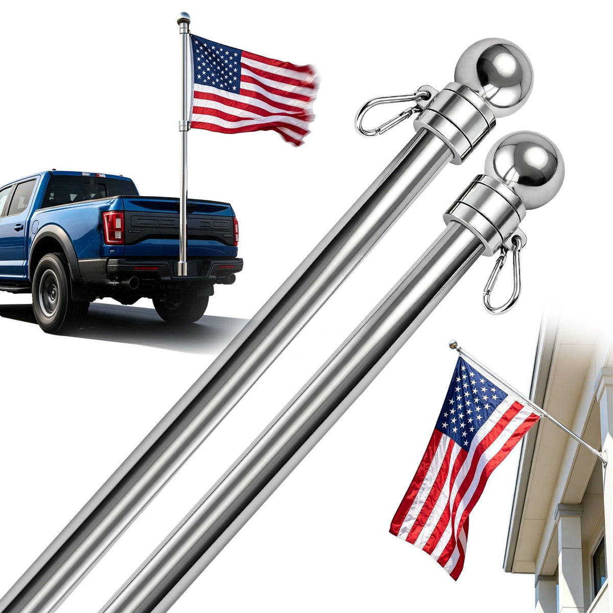 5FT One-Piece Flagpole 2-Pack U7929