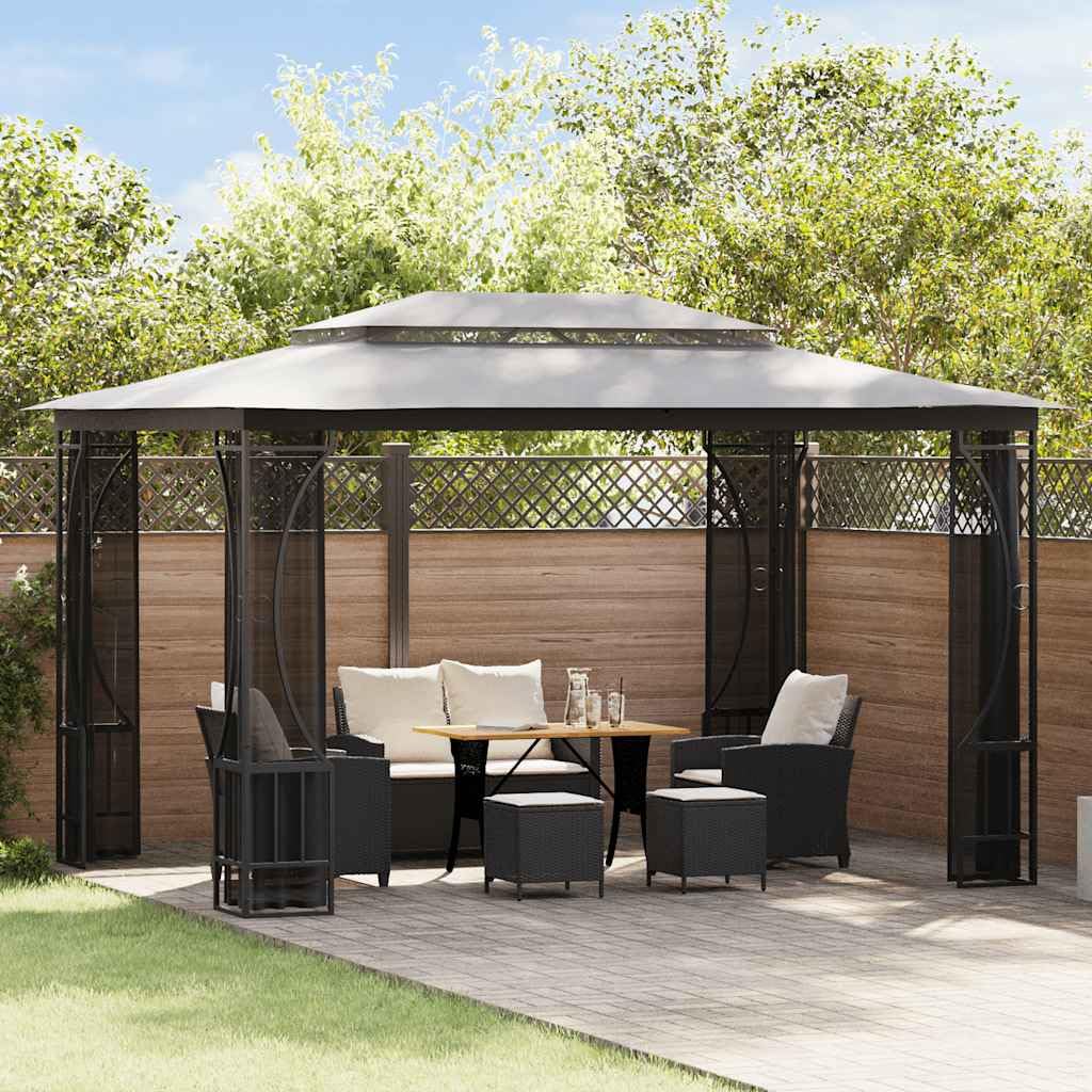Gazebo with Nets 9.8x13.1x8.7 ft Anthracite J21618