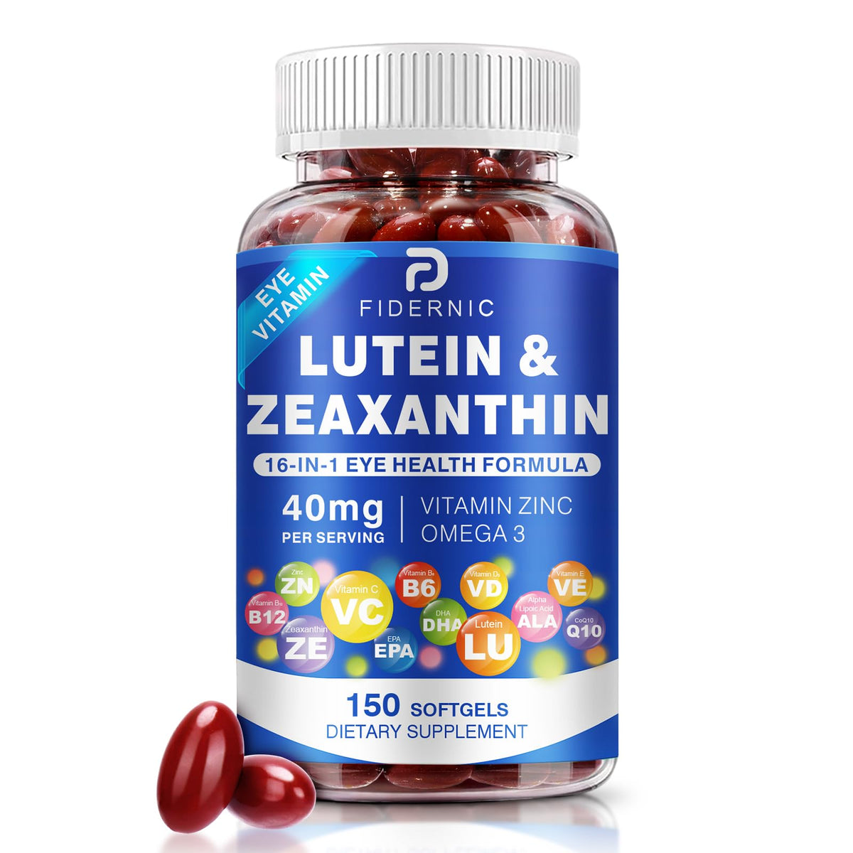 Lutein and Zeaxanthin Eye Vitamins 150 Softgels Q26052