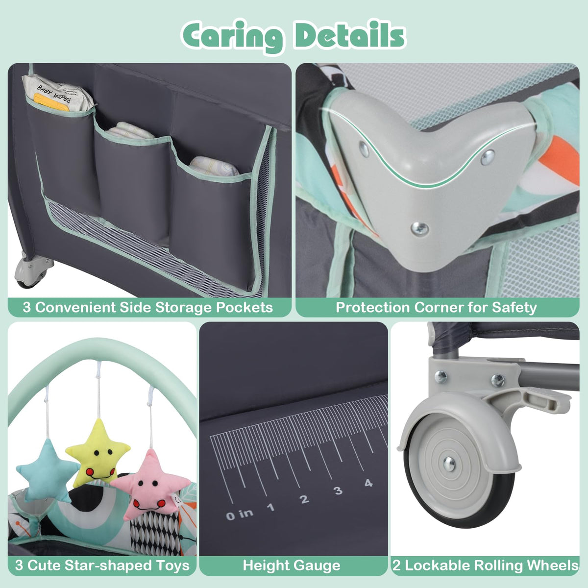 4 in 1 Pack and Play Portable Baby Playard with Bassinet Z269619