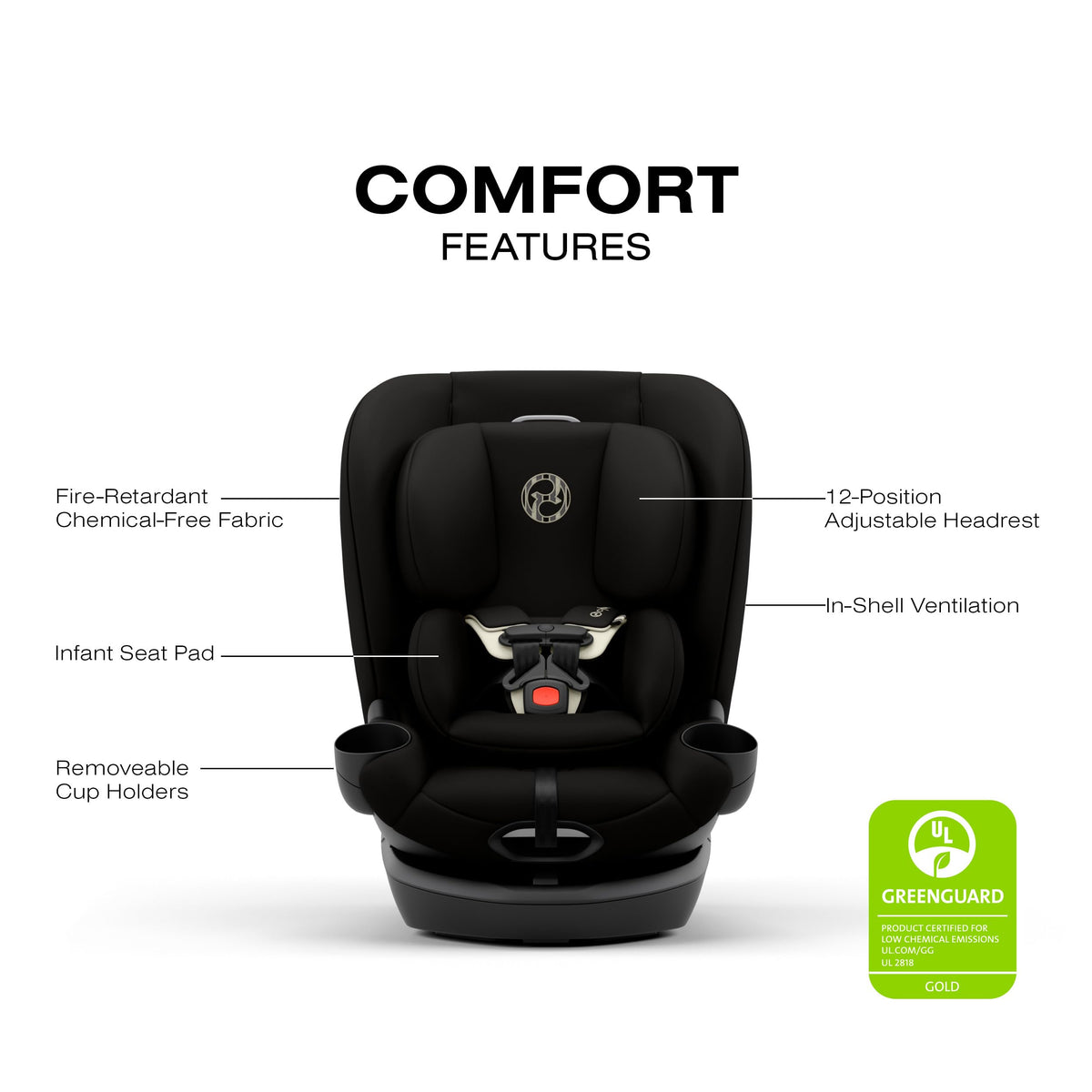 Black 360 Rotating Convertible Car Seat C110218