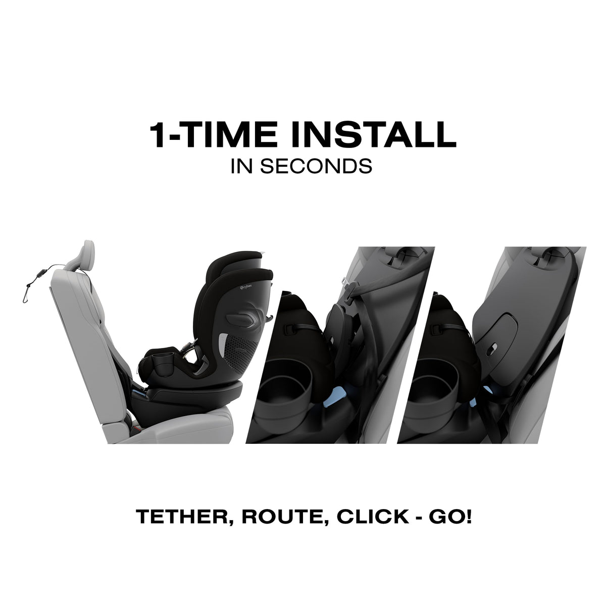 Black 360 Rotating Convertible Car Seat C110218