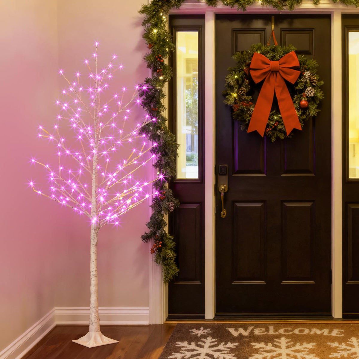 Multicolor Lighted Birch Tree 6FT C9620