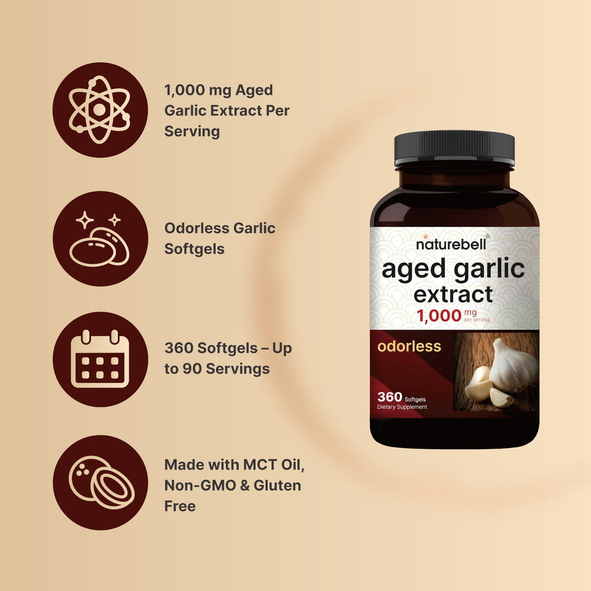 Aged Garlic Extract 1,000mg 360 Odorless Softgels O4411