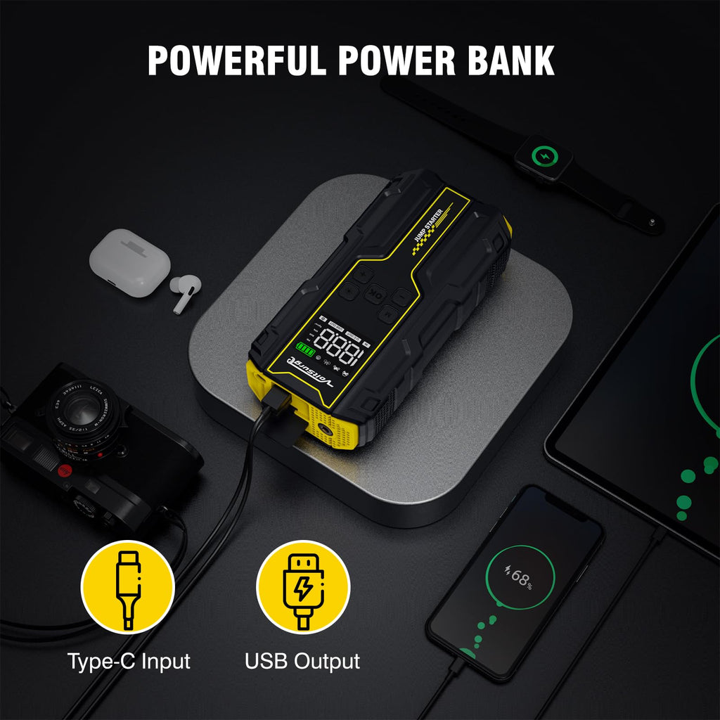 6000A Peak 12V Jump Starter with Air Compressor D968