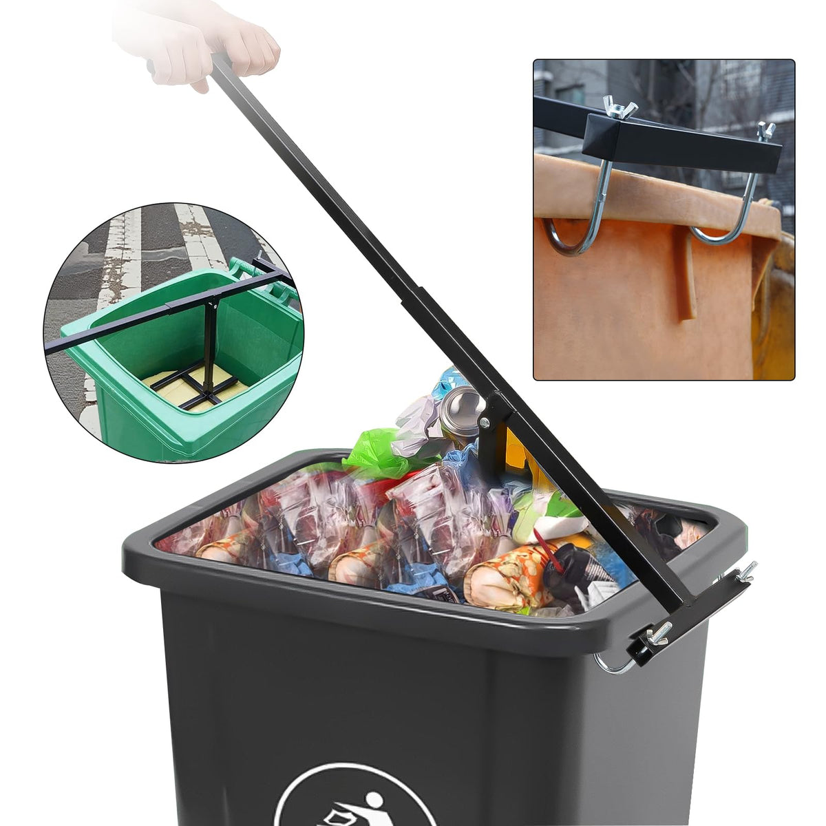 Manual Trash Compactor Hand Tool for Wheelie Bins C79501