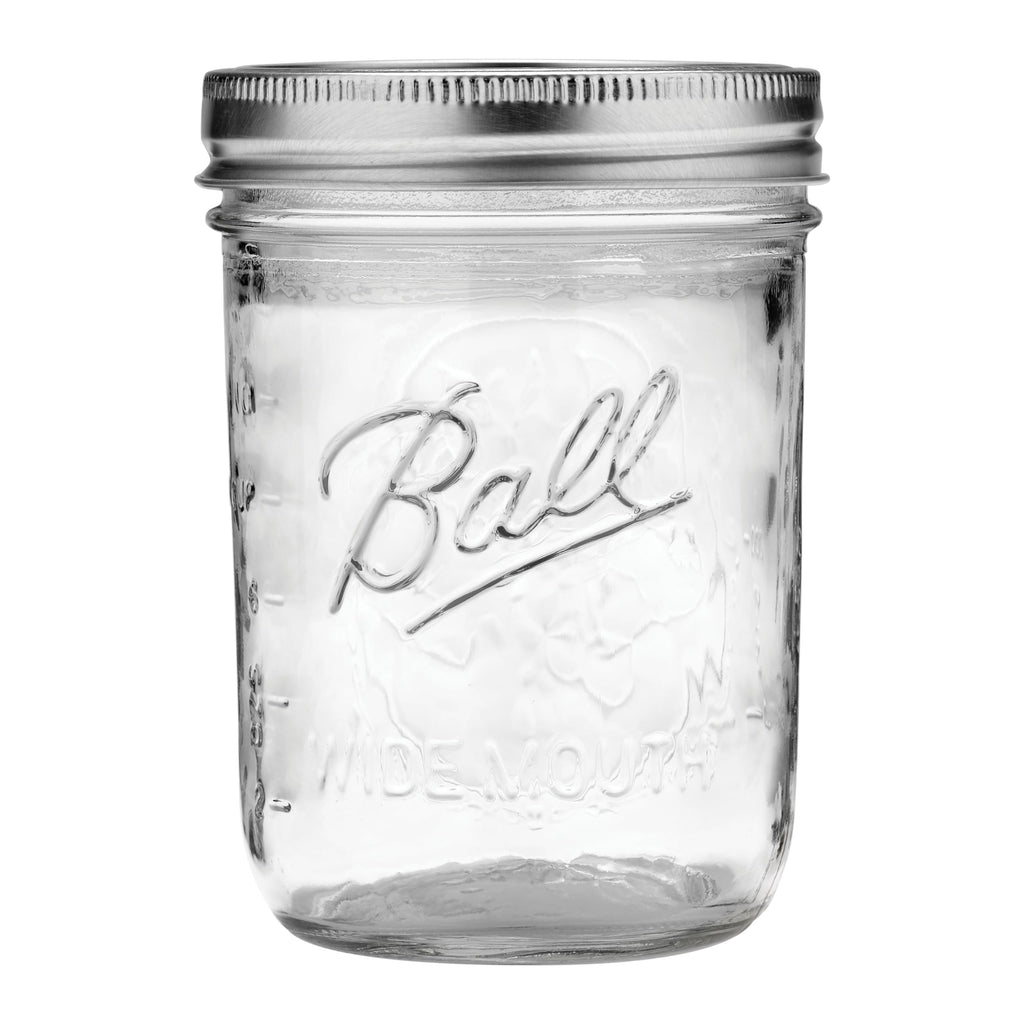 8 Glass Clear Jars with Lids & Bands L691