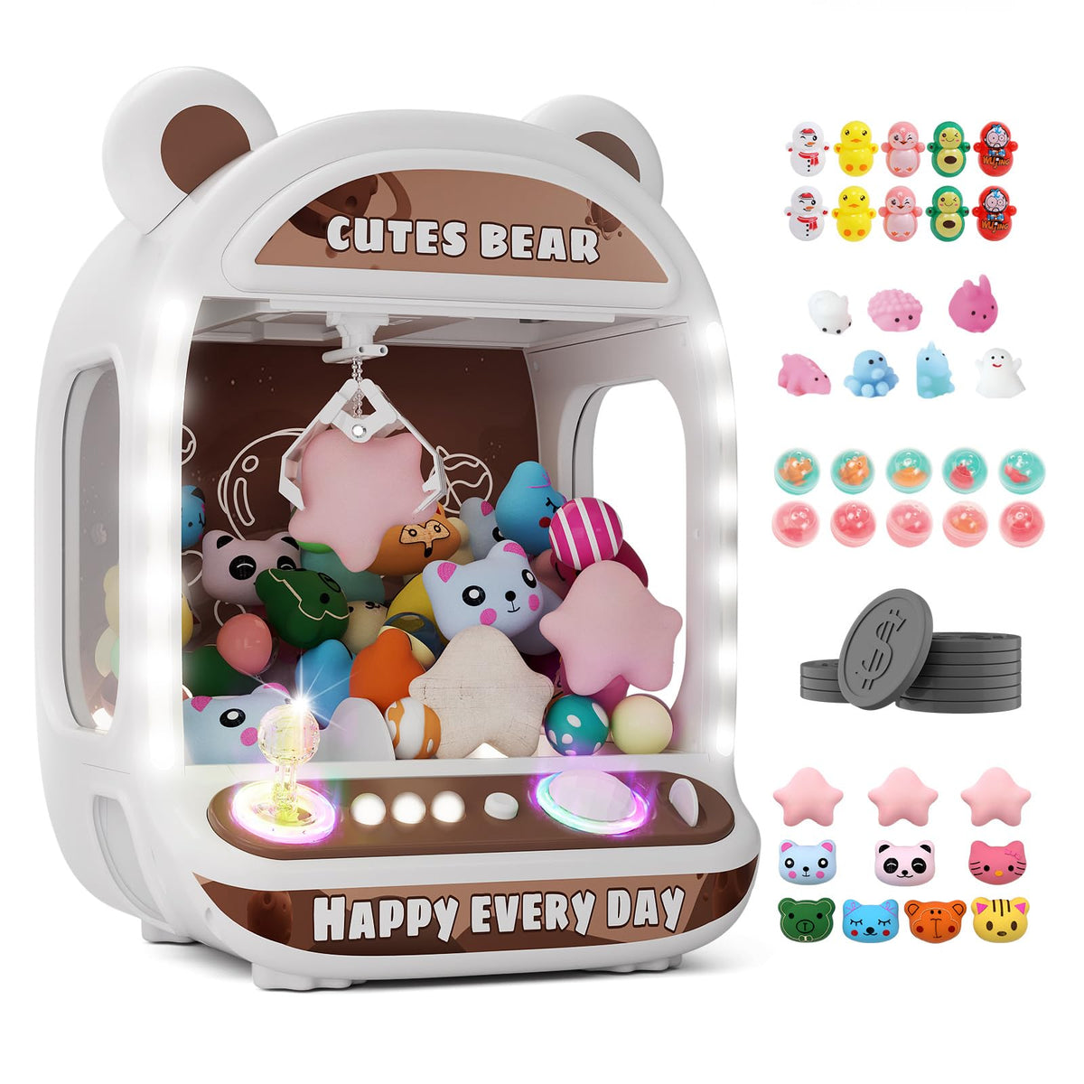 Claw Machine with Mini Animal Plush Toy Y7093