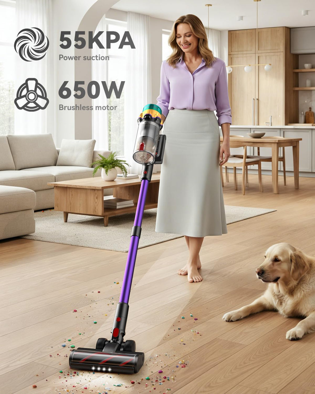 Cordless Stick Vacuum Cleaner 650W 60KPA E149