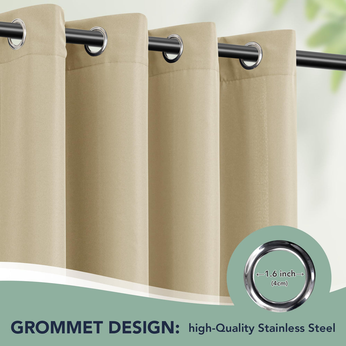 Waterproof Outdoor Curtains 6 Panels J500226