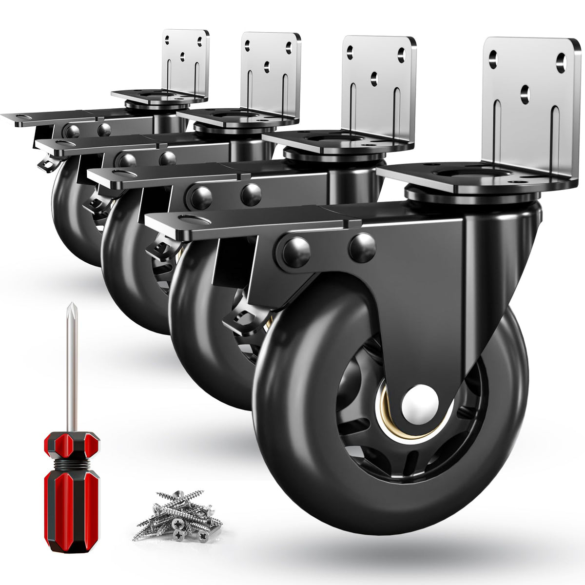 3 in Side Mount Plate Caster Wheels E2784