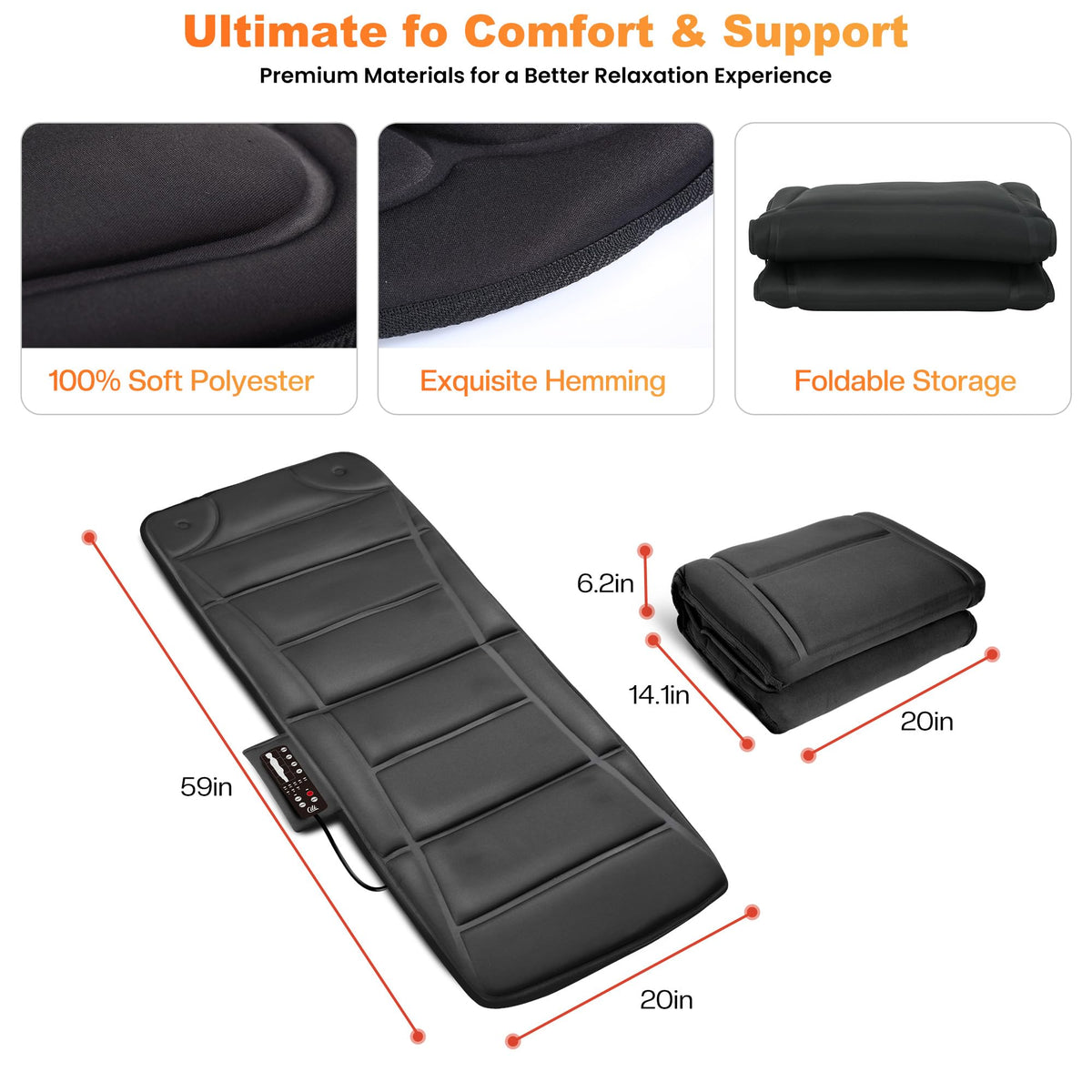 Full Body Massage Mat with Heat K5004