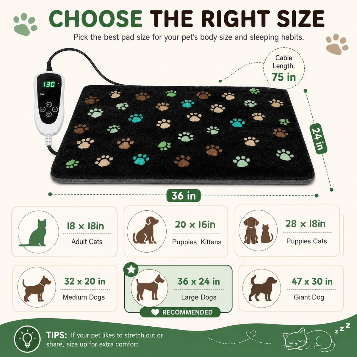 Large Dog Heating Pad 36x24 in G89236
