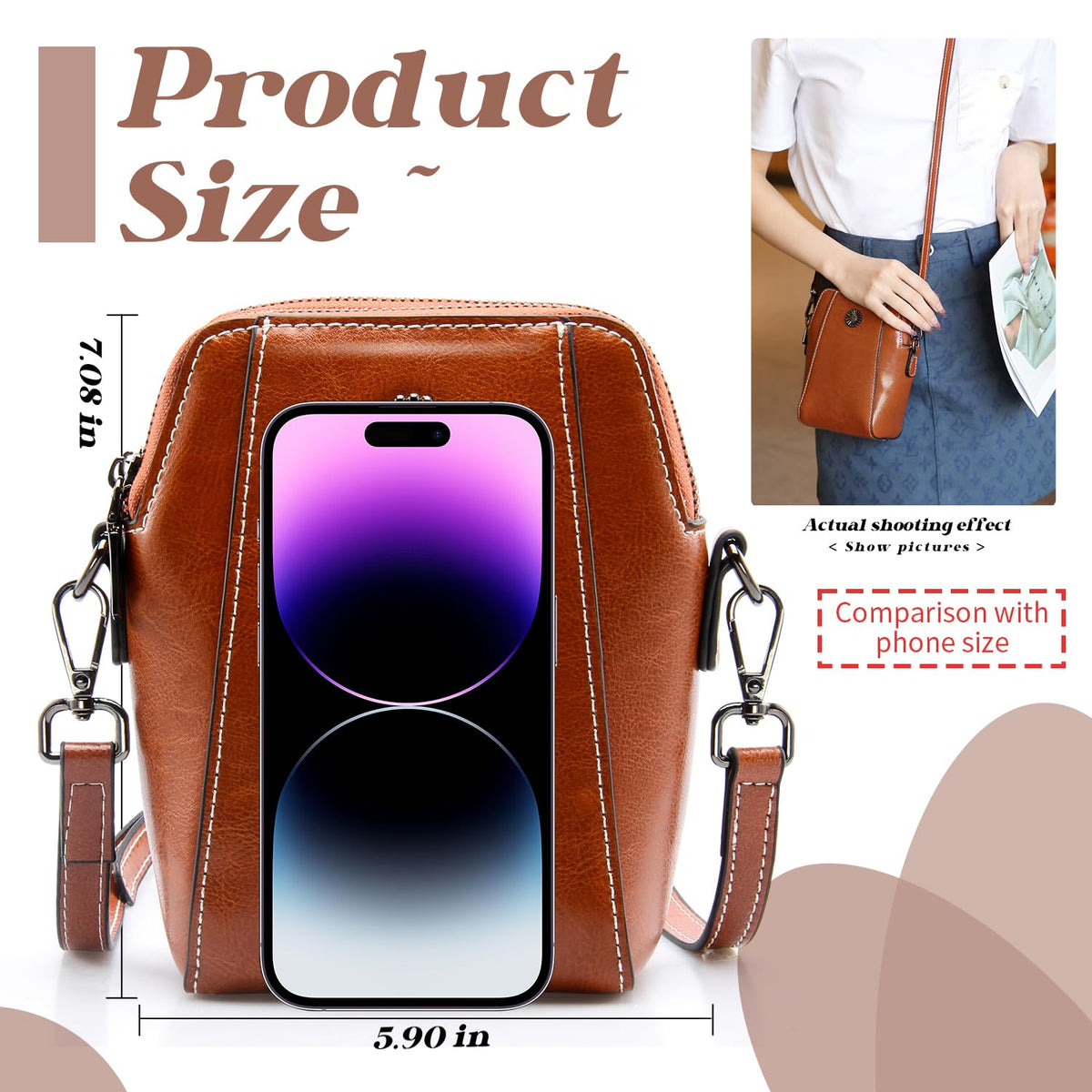 Small Genuine Leather Crossbody Bags J866