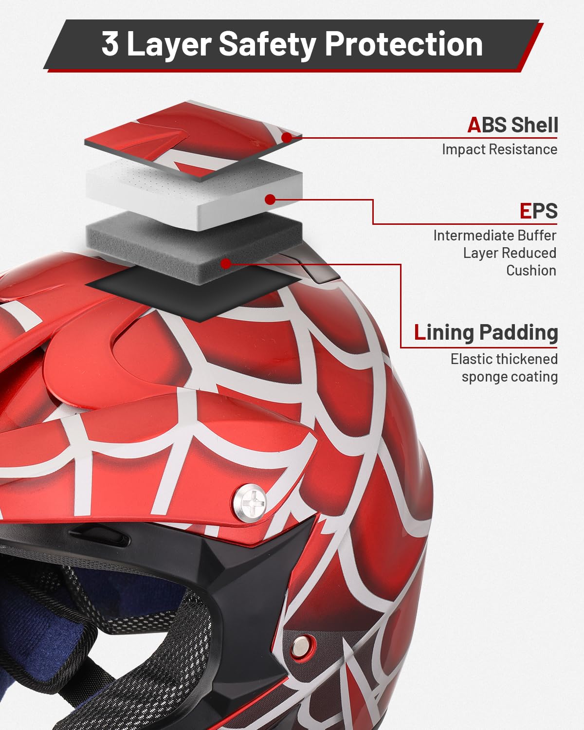 Youth DOT Approved Full Face Motocross Helmet Z405516
