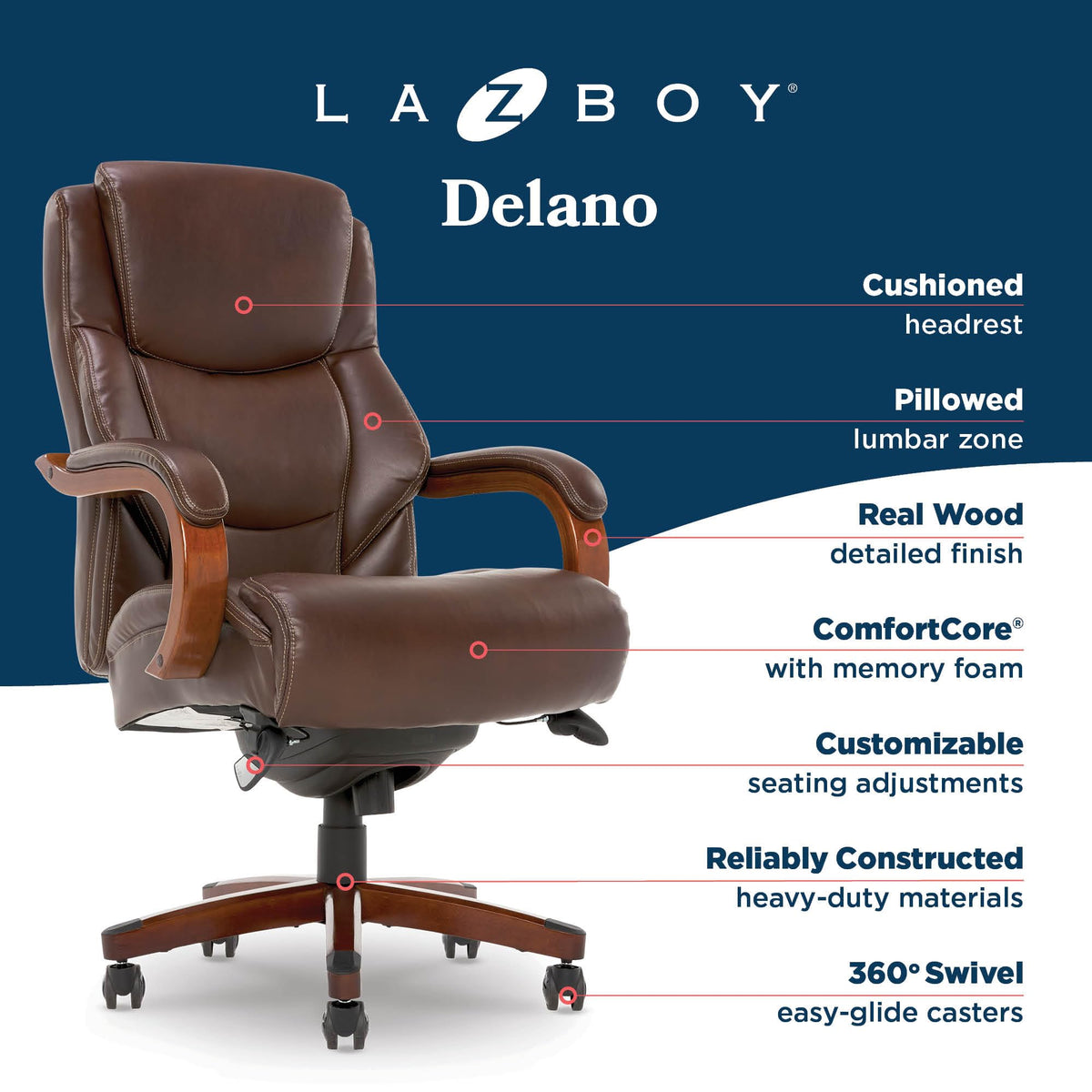 Big and Tall Leather Executive Office Chair M484