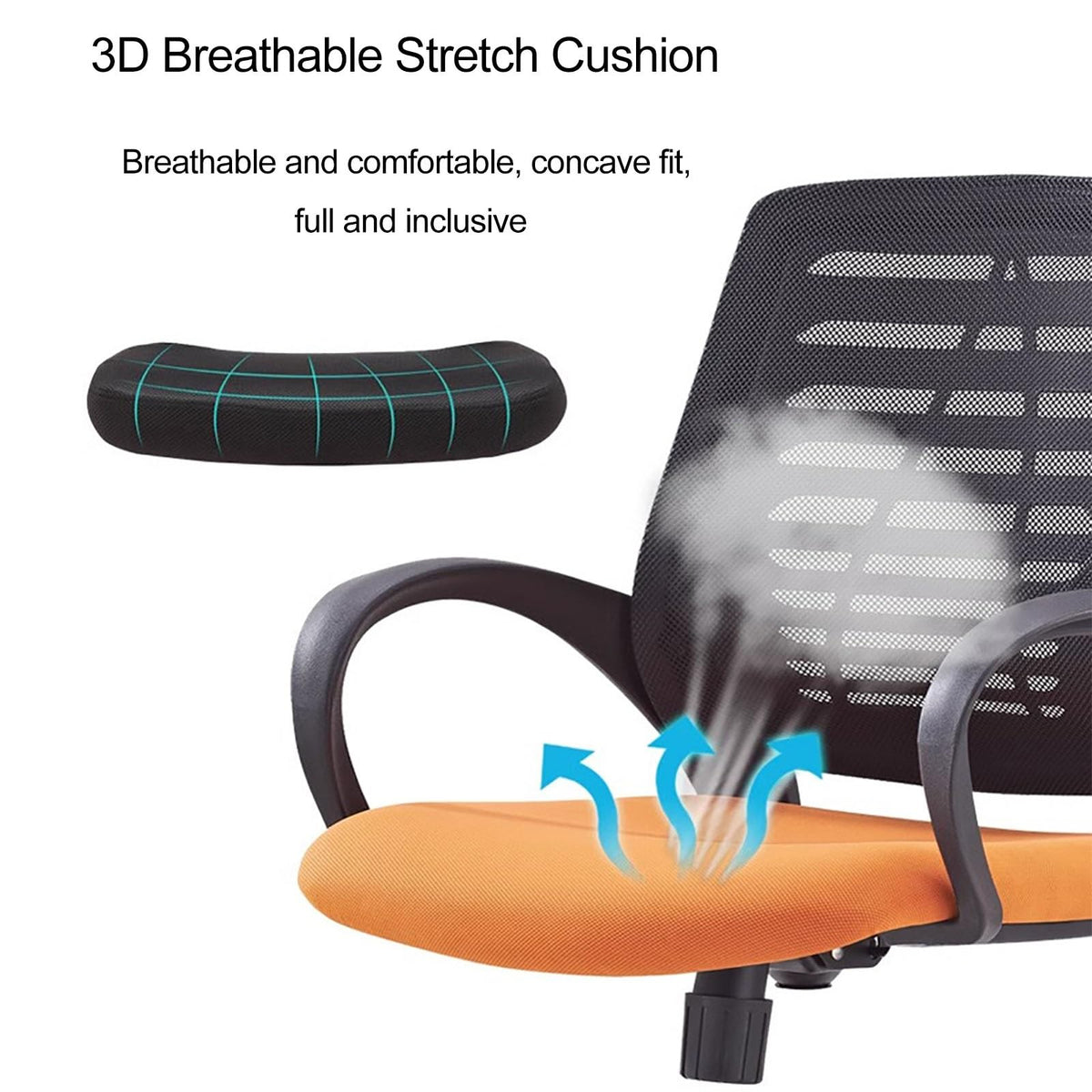 Orange Ergonomic Mesh Office Chair with Lumbar Support F234455