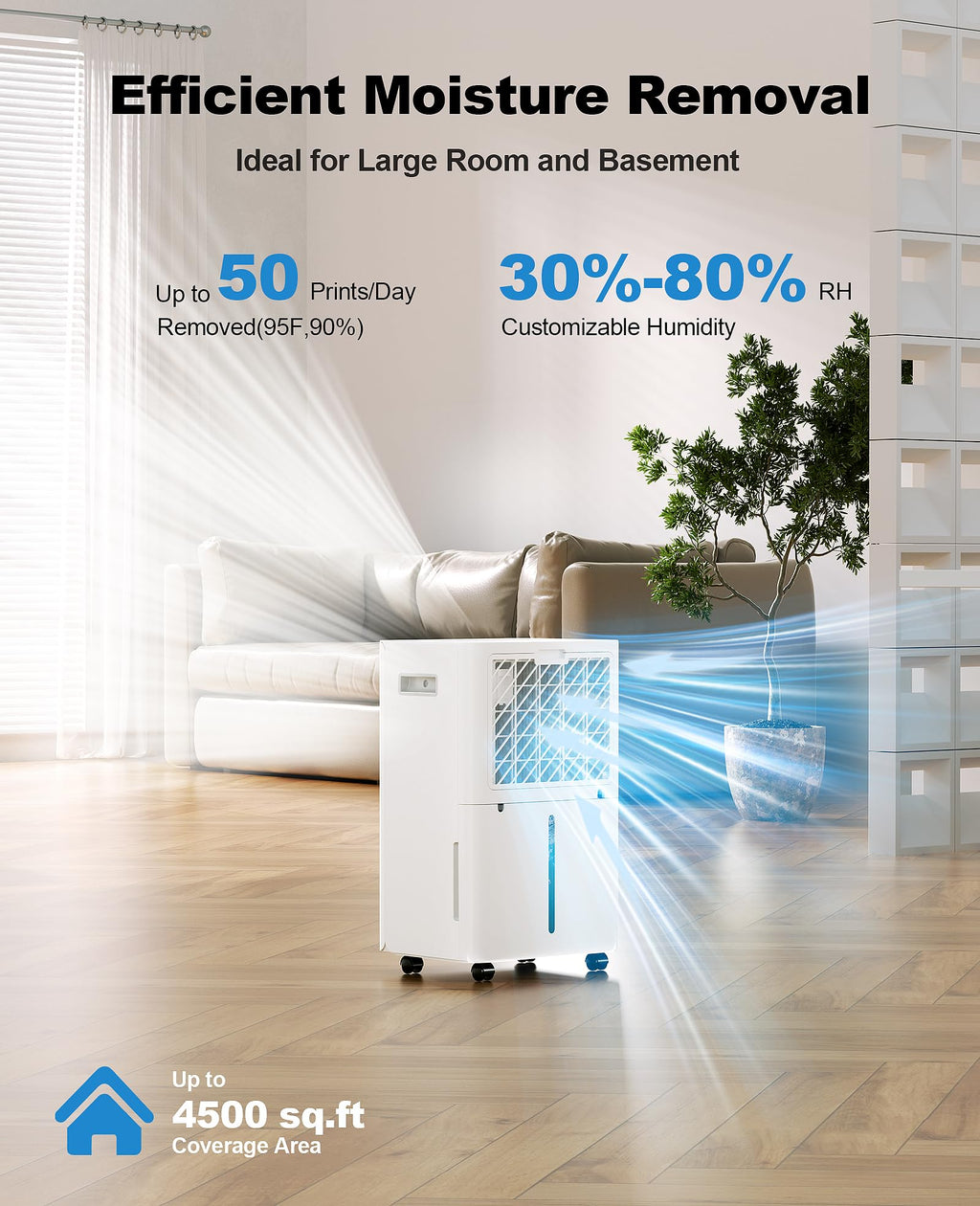 50 Pint Dehumidifier with Continuous Drain B5205
