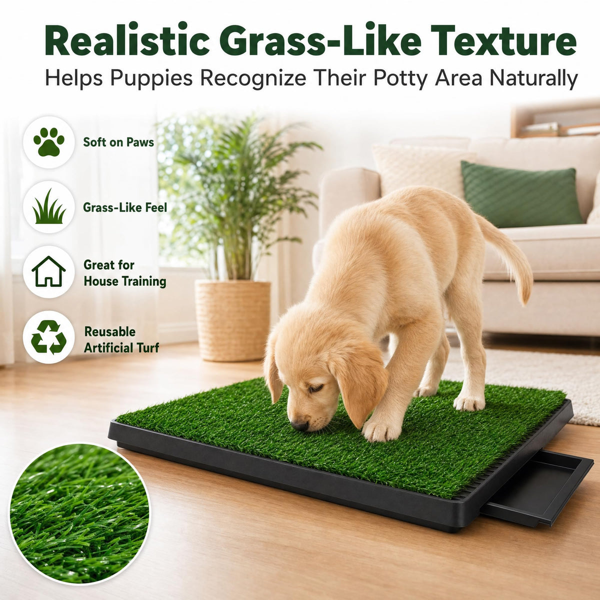 Dog Grass Pad with Tray 30 x 20 in T6776