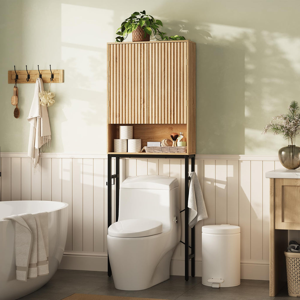 Freestanding Tall Wood Over The Toilet Storage Cabinet F568