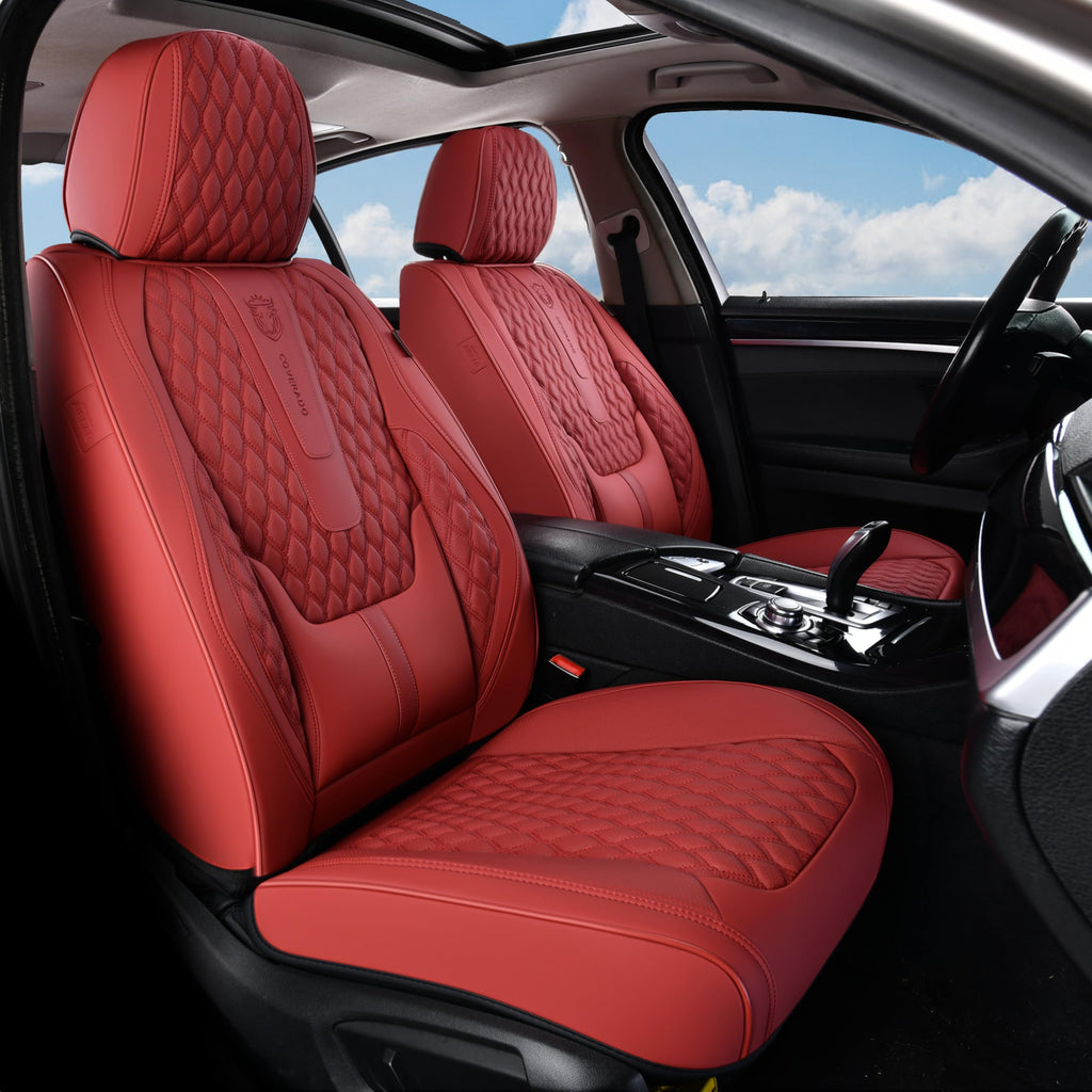 Red Full Set Nappa Leather Car Seat Covers E795500