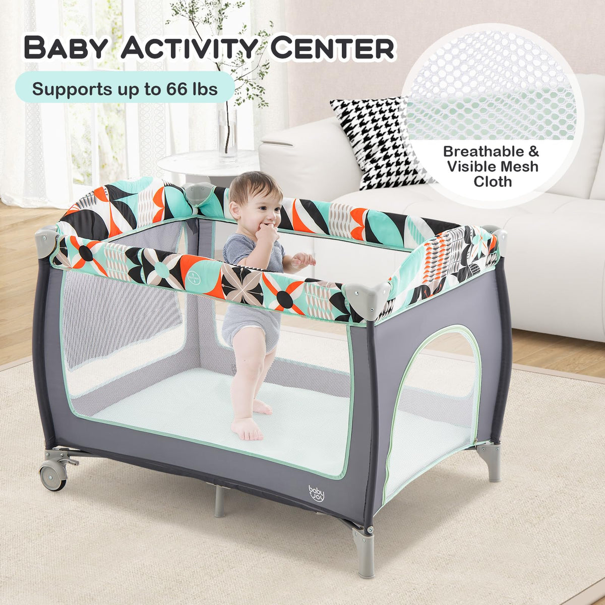 4 in 1 Pack and Play Portable Baby Playard with Bassinet Z269619