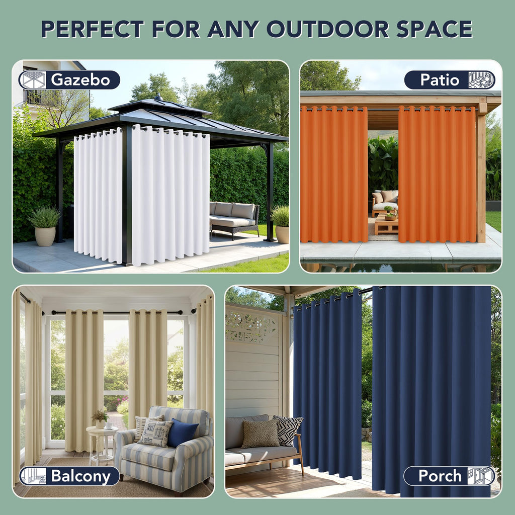 Waterproof Outdoor Curtains 6 Panels J500226